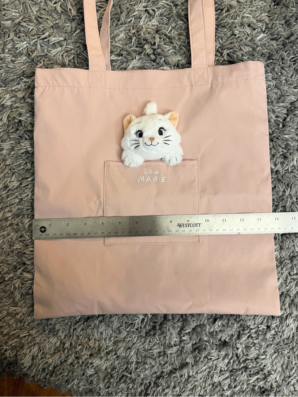 Disney Pink Marie Plush Pocket Tote Bag - Picture 3 of 9